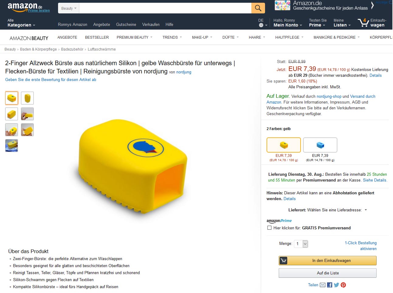 Amazon neues Design Produktseite