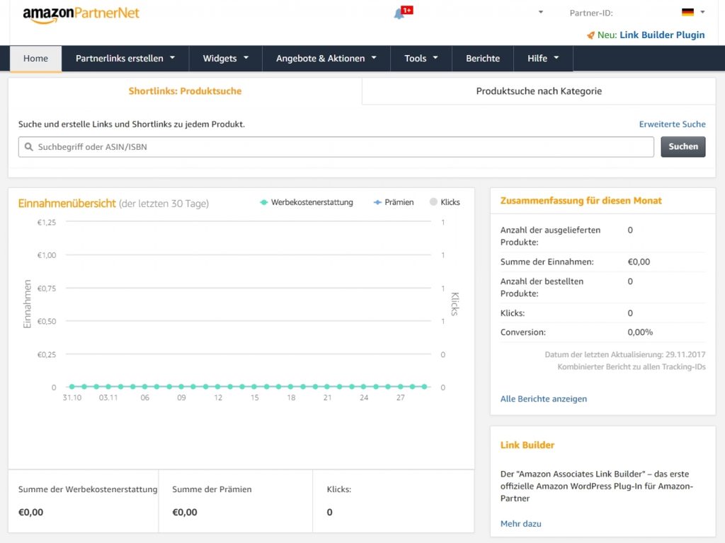 amazon partnernet dashboard