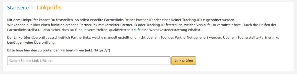 amazon partnernet linkprüfer