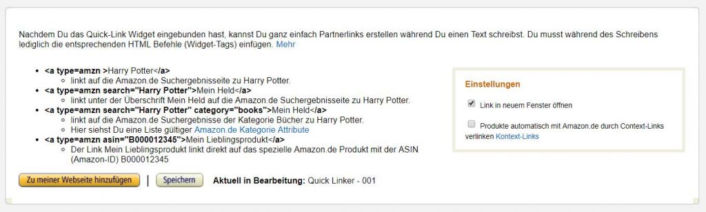amazon partnernet quick linker