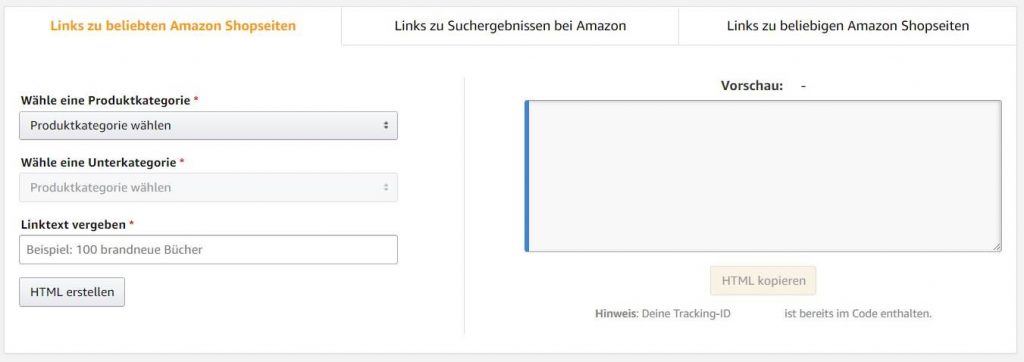 amazon partnernet shopseiten erstellen